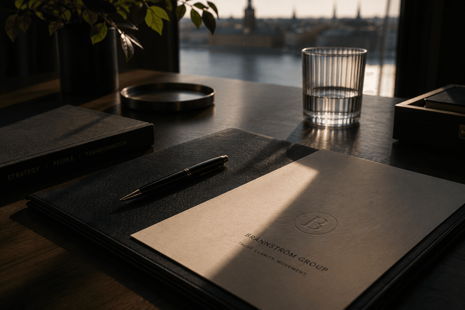 A pen and document on a still desk, representing reflection, dialogue and mutual commitment